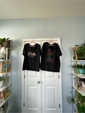 2 Black Graphic Tees 3XL size 20-22